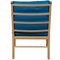 Chaise Colonial en Cuir Bleu par Ole Wanscher 4