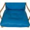 Stuhl im Kolonialstil aus blauem Leder von Ole Wanscher 7