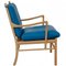 Stuhl im Kolonialstil aus blauem Leder von Ole Wanscher 2