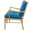 Chaise Colonial en Cuir Bleu par Ole Wanscher 6