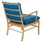 Colonial Chair in Blue Leather by Ole Wanscher, Image 5