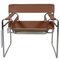 Chaise Wasilly en Cuir Cognac par Michel Brauer 1