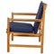 Lounge Chair in Blue Fabric by Hans Wegner, 1960s 4