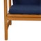 Lounge Chair in Blue Fabric by Hans Wegner, 1960s, Image 7