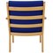 GE284 Stuhl mit Ottomane aus blauem Stoff von Hans Wegner, 2000er, 2er Set 5