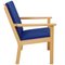 GE284 Chair with Ottoman in Blue Fabric by Hans Wegner, 2000s, Set of 2 4