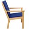 GE284 Stuhl mit Ottomane aus blauem Stoff von Hans Wegner, 2000er, 2er Set 4