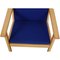 GE284 Stuhl mit Ottomane aus blauem Stoff von Hans Wegner, 2000er, 2er Set 9