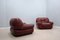 Brown Leather Armchairs from Mobil Girgi, 1970s, Set of 2 13
