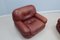 Brown Leather Armchairs from Mobil Girgi, 1970s, Set of 2 11