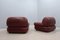 Brown Leather Armchairs from Mobil Girgi, 1970s, Set of 2 4