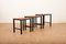 Nesting Tables with Painted Black Wooden Frame & Red Linoleum Tops, Set of 3 2