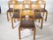 Mid-Century Teak and Leather Armchair from Holstebro, 1970s, Set of 6 3