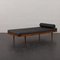 Mid-Century Danish Teak Daybed in Black Leather by Ejvind Johansson, 1960s 1