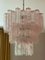 Lampadario grande in vetro di Murano rosa, Immagine 1