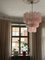 Lampadario grande in vetro di Murano rosa, Immagine 3