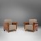 Art Deco Armchairs with Walnut Veneer and Grey Upholstery, France, 1930, Set of 2 1