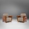 Set of Art Deco Armchairs with Walnut Veneer and Grey Upholstery, France, 1930 1