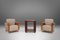 Set of Art Deco Armchairs with Walnut Veneer and Grey Upholstery, France, 1930 2