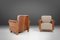 Set of Art Deco Armchairs with Walnut Veneer and Grey Upholstery, France, 1930 16