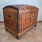Antique Spanish Round Top Steamers Trunk with Metal Studs 6