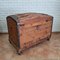 Antique Spanish Round Top Steamers Trunk with Metal Studs 13