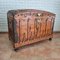 Antique Spanish Round Top Steamers Trunk with Metal Studs 2