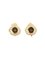 Rhinestone Teardrop Logo Earrings in Black by Christian Dior, Set of 2 1