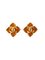 Chanel 1994 Made Gripoix Clover Motif Cc Mark Earrings Brown, Set of 2 1