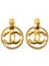 Chanel 1996 Made Round Cut-Out CC Mark Swing Earrings, Set of 2 1