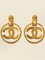 Chanel 1996 Made Round Cut-Out CC Mark Swing Earrings, Set of 2 2