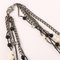 Lange Halskette mit CC-Markierung in Silber, Schwarz & Weiß mit Pearl Camellia Motiv von Chanel, 2003 4