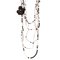 Pearl Camellia Motif CC Mark Long Necklace in Silver, Black & White from Chanel, 2003 1