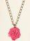 Camellia Motif CC Mark Necklace in Pink & White from Chanel, 2004 2