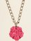 Camellia Motif CC Mark Necklace in Pink & White from Chanel, 2004, Image 3