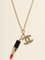 Rhinestone Rouge Motif CC Mark Necklace in Red from Chanel, 2004 2