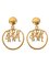 Logo Charm Hoop Swing Earrings from Chanel, Set of 2, Image 1