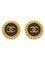Round Edge Design CC Mark Earrings in Black from Chanel, 1994, Set of 2 1