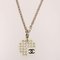 CC Mark Rhinestone Necklace in Clear & Silver from Chanel, 2005 2
