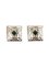 Square Green Stone Cut Out Earrings from Yves Saint Laurent, Set of 2 1