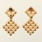 Diamond Shape Rhinestone Swing Earrings by Christian Dior, Set of 2 2