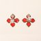 Chanel 1996 Made Flower Motif Cc Mark Earrings Red, Set of 2 3