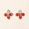 Chanel 1996 Made Flower Motif Cc Mark Earrings Red, Set of 2 1