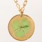 Clover Round Logo Plate Necklace in Green from Chanel 2