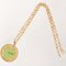 Clover Round Logo Plate Necklace in Green from Chanel 9