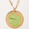 Clover Round Logo Plate Necklace in Green from Chanel 3