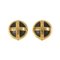 Round Logo Earrings in Black from Chanel, 1994, Set of 2, Image 1