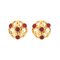 Chanel 1990 Made Gripoix Triple Cc Mark Earrings Red, Set of 2 1