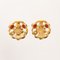 Chanel 1990 Made Gripoix Triple Cc Mark Earrings Red, Set of 2 2