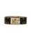 Leather Logo Plate Bangle in Silver/Black from Gucci 1